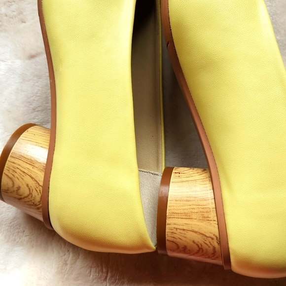 Yellow Retro-Inspired Low Heels with Heart Detail - Picture 5 of 5